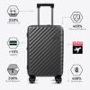 LUGGEX Carry On Luggage 22x14x9 Airline Approved - 35L Polycarbonate Expandable Hard Shell Suitcase with Spinner Wheels (Black, 20 Inch) - Image 2
