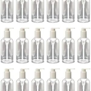 16oz Clear Plastic Empty Bottles with Pump Dispenser, Refillable Shampoo/Oil Bottles, Squeezable Travel Containers for Shampoo, Lotions, Liquid Body Soap, Creams, BPA Free (3)