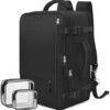 Rinlist Carry-on Backpack for Men Women, Travel Backpack Flight Approved, Personal Item Backpack Bag on Airplanes, Black Backpacks for Traveling, Travel Essentials Must Haves