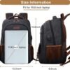 Canvas Travel Laptop Backpack for Men Women, Business Work Rucksack College School Computer Bag Fits 15.6 Inch Notebook,Bookbag with USB Charging Port (Black) - Image 5
