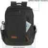 KROSER Laptop Backpack Large Fits up to 17.3 Inch Laptop with USB Charging Port Water-Repellent Casual Computer Daypack for Travel/Business/College/Women/Men-Charcoal Black - Image 2