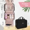 Black Toiletry Bag, Makeup Organizer, Travel Bag For Women Mens Toiletries, Waterproof with Hanging Hook, Large Capacity - Image 2