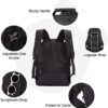 LOVEVOOK Travel Laptop Backpack Waterproof Anti Theft Backpack with Lock and USB Charging Port Large 17-17.3 Inch Computer Business Backpack for Men Women Black - Image 3