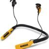 DEWALT Wireless Bluetooth Neckband Headphones — Neckband Earphones with 15H Playtime — Noise-Isolating Wireless Earbuds — Jobsite Pro Built-in Mic for Crystal-Clear Calls