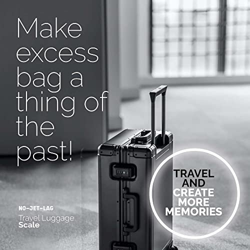 No Jet Lag Luggage Scale, Digital Portable Handheld Suitcase Weight for Travel with Durable Webbed Strap, up to 90LB/40KGs, Battery Included in Black. - Image 4