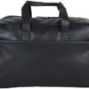 Kenneth Cole REACTION Port Stanley Duffel Pebbled Vegan Leather Carry On Shoulder Duffle Travel Bag, Black, 15" Laptop - Image 7