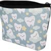 YOUYA DENTAL Cosmetic Bag for Women, Makeup Bags Adorable Teeth Pattern Roomy Portable Travel Toiletry Bag Makeup Pouch Organizing Small Items Accessories Organizer Cute Gifts - Image 2