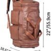 Duffel Backpack with Shoe Pouch, Waterproof Sports Duffel Bags Gym Bag Backpack Overnight Bag Carry on Bag Weekender Bag for Men Women-Brown - Image 5