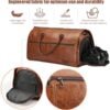 STOVER Convertible Garment Bag, Leatheret Carry on Travel Duffel Bag with Shoe Compartment for Men Women - 2 in 1 Hanging Suit Bag (Brown) - Image 5