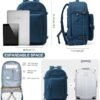 WEPOET Lightweight Travel Backpack For Women Men Carry On Backpack Flight Approved Travel Bag Personal Item Waterproof Luggage Backpack With Shoe & Laptop Compartment(Blue) - Image 2