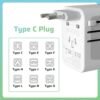 Universal Travel Adapter, International Power Plug Adapter with 3 USB-C and 2 USB-A Ports, All-in-One Worldwide Wall Charger for USA EU UK AUS and 150+ Countries - Image 4