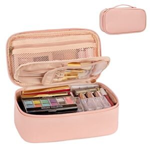 OCHEAL Small Cosmetic Bag,Portable Cute Travel Makeup Bag for Women and girls Makeup Brush Organizer cosmetics Pouch Bags-Pink