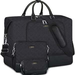 Travel Weekender Bag for Women, Overnight Bag with Shoe Compartment Oversized Travel Duffel Bag Carry On Tote 21"