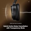 Bluetooth Headphones, Hybrid Active Noise Cancelling Wireless Headphones Over Ear with Microphone, 140H Playtime, Transparency Mode, Deep Bass, Clear Calls, Comfort fit for Travel, Home Office - Image 3