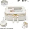 Small Cosmetic Bag for Purse Mini Makeup Bag for School Cute Clear Make Up Pouch for Travel Tiny Leather White Make Up Organizer Case for Backpack Toiletry Bag Waterproof Square Pouch with Zipper - Image 2