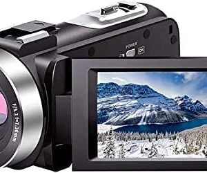 Video Camera Camcorder Full HD 1080P 30FPS 24.0 MP IR Night Vision Vlogging Camera Recorder 3.0 Inch IPS Screen 16X Zoom Camcorders Camera Remote Control with 2 Batteries