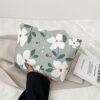 MHDGG Makeup Bag Cosmetic Bag for Women,Large Capacity Floral Cosmetic Bag Makeup Bags Women Travel Accessories Organizer Storage Makeup Bag,Big Green Flower - Image 6