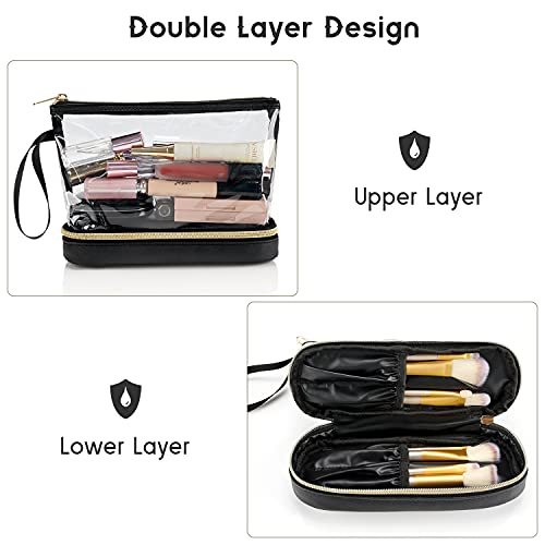 Ethereal Travel Makeup Bag, Clear Cosmetic Bag Make Up Organizer TSA Approved Toiletry Bag, Waterproof Pouch for Women Purse for Toiletries Accessories Brushes - Image 3