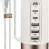 60W USB-C Charging Station for Multiple Devices, Universal 20W USB-C & 18W USB Charging Hub, Smart IC Identification Technology Charging Tower for iPhone iPad Tablets Smartphones, Home Office Use