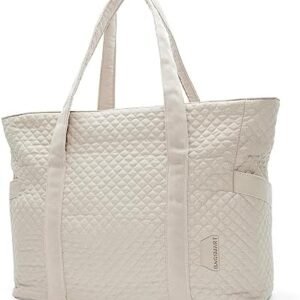 BAGSMART Large Tote Bag For Women, Travel Shoulder Bag Top Handle Handbag with Yoga Mat Buckle for Gym, Work, Travel