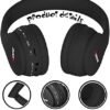Headphones Bluetooth Wireless Kids Volume Limit 85dB /110dB Over Ear Foldable Noise Protection Headset AUX 3.5mm Cord Mic for Children Boy Girl Travel School Phone Pad Tablet PC Black - Image 3