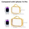 WANDF TSA Approved Toiletry Bag Large Opening 2 Pack Clear Makeup Bag with Handle Carry-on Travel Accessories Quart Size Toiletries Cosmetic Pouch for Women (Orange) - Image 4