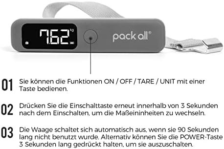 pack all 110 Lbs Luggage Scale, Digital Handheld Luggage Scale, Travel Weight Scale for Luggage with Backlit LCD Display, Battery Included - Image 5