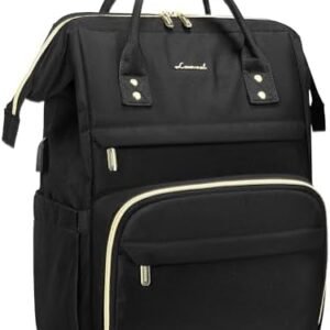 LOVEVOOK Laptop Backpack Women Teacher Backpack Nurse Bags, 15.6 Inch Womens Work Backpack Purse Waterproof Anti-theft Travel Back Pack with USB Charging Port (Black)…