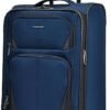 U.S. Traveler Aviron Bay Expandable Softside Luggage with Spinner Wheels, Navy, Carry-on 22-Inch
