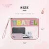 WOLECX Clear Makeup Bags, Chenille Letter Bag Clear Pouches With Zipper, Multi-Purpose PVC & Nylon Clear Cosmetic Bag, Snack STUFF Bags For Travel - Image 6