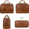 BAOSHA Leather Large Travel Duffel Tote Bag Carry On Weekender Overnight Bag With Shoe Compartment HB-38 (Brown) - Image 4