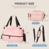 CONTAIL 22L Gym Bag for Women,Personal Item Weekender Bag with Shoes Compartment,Overnight Travel Duffel Bag with Wet Pocket and Separate Toiletry Bag,Black - Image 7