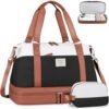 Travel Duffel Bag, ETRONIK Gym Bag for Women with Shoes Compartment & Wet Pocket, Carry On Weekender Bag with Toiletry Bag, Overnight Bag for Hospital, Yoga, Sports (Brown) - Image 7
