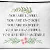 chanuan Inspirational Gifts for Women, You Are Loved Zipper Makeup Bag, Birthday Gifts for Friend Bestie Sister Daughter, Christian Gifts For Her, Butterfly Cosmetic Bag Travel Pouch, 1 Pack(C08)