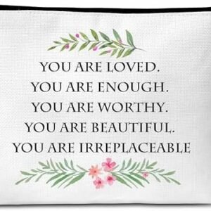 chanuan Inspirational Gifts for Women, You Are Loved Zipper Makeup Bag, Birthday Gifts for Friend Bestie Sister Daughter, Christian Gifts For Her, Butterfly Cosmetic Bag Travel Pouch, 1 Pack(C08)
