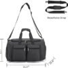 Gym Bag, Weekender Bag for Men Women Travel Duffel Bag with Wet Pocket Large Overnight Bag with Shoe Compartment Carry On Travel Bag Gym Duffle Bag Sports Bag-Black - Image 4