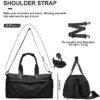 Gym Bag for Women Men, Sport Duffel Bag with Toiletry Bag & Shoe Compartment,Waterproof Travel Weekender Overnight Carry on Bag for Yoga with Trolley Sleeve, Black Set - Image 4