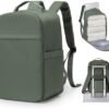 WEPLAN 17x10x9 United Airlines Personal Item Bag, Underseat Carry on Backpack, Waterproof Cabin Luggage Bag, Travel Essentials, Olive