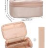 Portable Makeup Bag, Travel Make Up Bag Organizer for Women, Cute Make up Bag Organizer for Cosmetics Accessories, Large Capacity Toiletry Bag for Makeup (Rose Gold) - Image 4