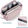 BAGSMART Large Toiletry Bag for Women, Cosmetic Makeup Bag Organizer, Travel Bag for Toiletries, Dopp Kit Water-resistant Shaving Bag for Accessories, Pink-Large - Image 3