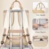 MATEIN Carry on Backpack for Women, 52L TSA Travel Laptop Backpack with USB Charging Port & Shoes Compartment, 17 Inch Extra Large Expandable Flight Approved Computer Bag with 2 Packing Cubes, Beige - Image 5