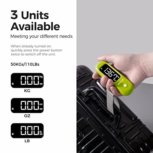pack all 110 Lbs Luggage Scale, Digital Handheld Baggage Scale, Travel Suitcase Weight Scale with LCD Display, Battery Included, Apple Green - Image 4
