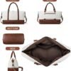 BOSTANTEN Weekender Bags for Women Canvas Travel Duffel Bag Large Overnight Bag Carry On Tote with Shoe Compartment and Trolley Sleeve - Image 3