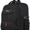 Rolling Backpack, Large Backpack with Wheels for Men Women Adults, 17inch Waterproof Wheeled Travel Laptop Backpack Carry on Luggage Bag Trolley Suitcase Business College School Computer Bookbag,Black