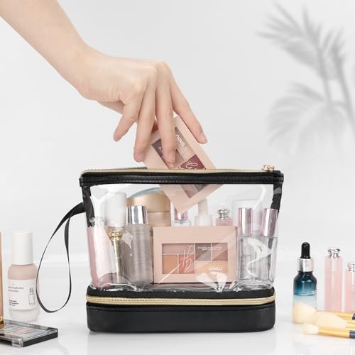 Ethereal Travel Makeup Bag, Clear Cosmetic Bag Make Up Organizer TSA Approved Toiletry Bag, Waterproof Pouch for Women Purse for Toiletries Accessories Brushes - Image 2