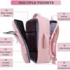 Z-MGKISS Travel Backpack for Women, 17 Inch Flight Approved Carry On Backpack, Outdoor Sports Rucksack 40L Casual Daypack, Sturdy Hiking Backpack, Business Weekender Overnight Laptop Backpack, Pink - Image 2