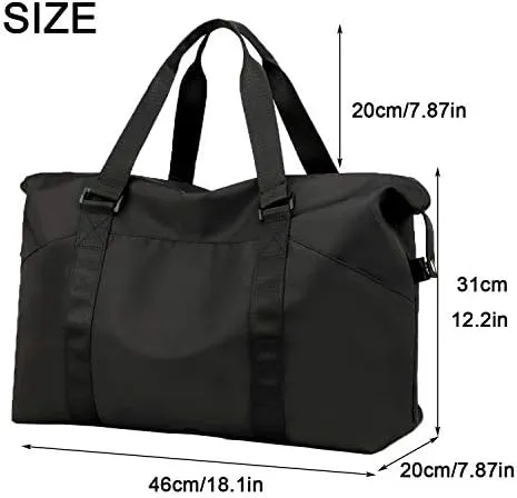 Forestfish Duffel Bags Traveling With Trolley Sleeve, Gym Bag Weekender Bags For Women, Black - Image 3