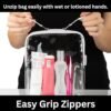 BORSALI TSA-Approved Quart-Sized Bag for Carry-On Travel - One (1) Quart Clear Toiletires, Cosmetic and 3-1-1 Liquids Toiletry Bag - White - Image 5