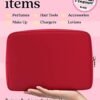 Embla Cosmetic Bag - Makeup Bag Travel Pouch, Toiletry Bags Cute Makeup Organizer, Nylon Zipper Pouches, Pink Black Coin Purse, Storage Bag Cosmetics Organizer, Make up bags Mini, Small, Large, Womens - Image 3