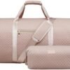 Coolife Garment Bag Carry On Convertible Travel Duffel Bag with Shoe Pouch Weekender Bag for Women Men 2 in 1 Hanging Suit Bag with Shoulder Strap Business Travel Bag